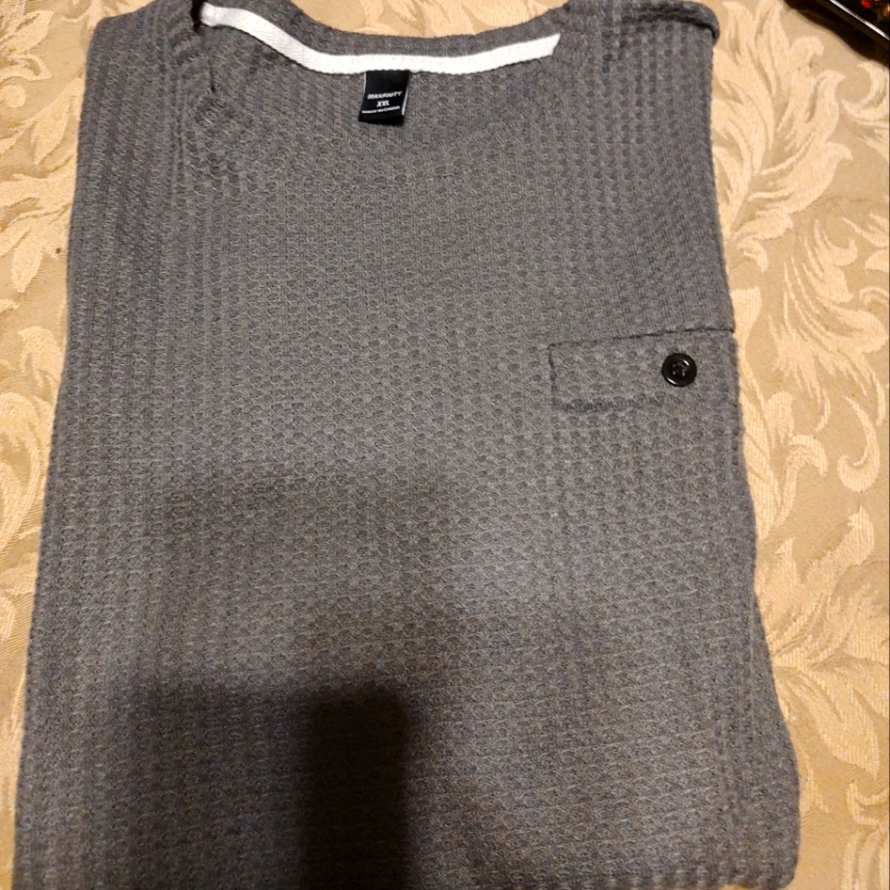 ◾🎱◾NWOT Men's Steel Smoke Charcoal Grey Waffle Knit Tee Shirt T-Shirt - 2XL - Picture 2 of 15